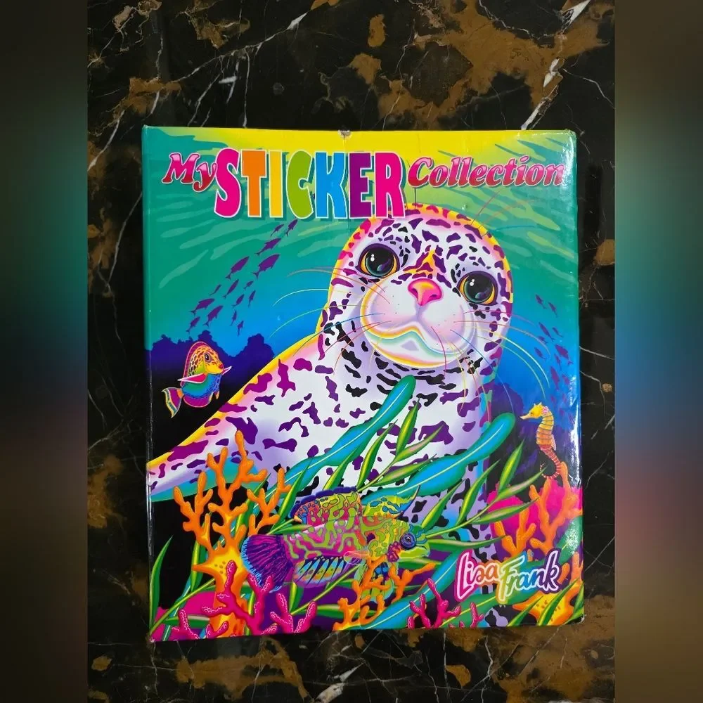 Vintage LISA FRANK Seal Rainbow Reef 3-Ring Binder Portfolio 2.5'